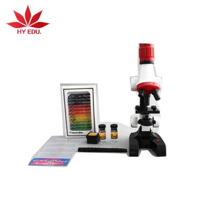 Supply 3-12years old children plastic toy microscope and prepared slides kids educational toys biological microscope